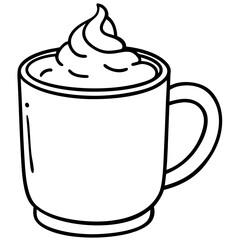 Warm Drink Outline Vector Illustration