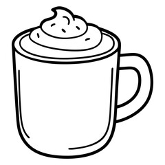 Warm Drink Outline Vector Illustration