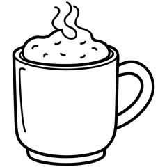 Warm Drink Outline Vector Illustration