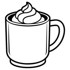 Warm Drink Outline Vector Illustration
