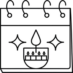 Hindu Diwali Calendar Illustration with Firecracker Elements