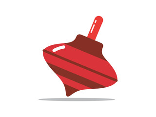 Minimalist Handdrawn Striped Spinning Top Toy Entertainment Flat Design
