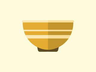 Minimalist Flat Style Bowl Container for Soup or Cereal Illustration