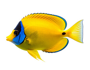 Colorful Tropical Fish Swimming Sideways, isolated on transparent background PNG
