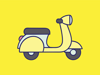Simple Flat Illustration of a Cute and Stylized Scooter Vehicle