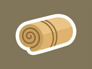 Flat Isolated Hay Bale Roll Icon with Outlined Shape Detailed Illustration