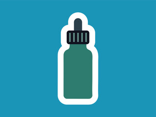 Flat Simple Dropper Bottle Essential Oil Medical Healthcare Icon Illustration