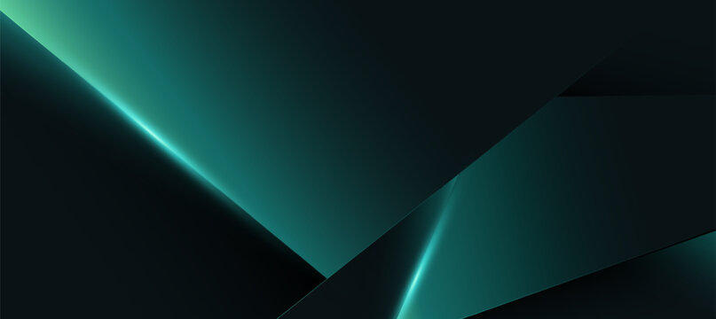 Modern abstract luxury banner, abstract green and black polygon elegant background vector for branding presentation or product ads bg