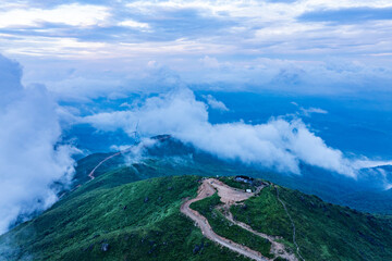wind turbines in the mountains