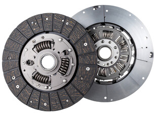 Complete Car Clutch Kit with Pressure Plate and Disc, isolated on transparent background PNG
