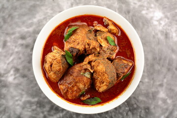 Homemade traditional recipes - Kerala king fish curry.