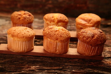 Fresh baked homemade orange muffins, 