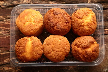 Fresh baked homemade orange muffins, 