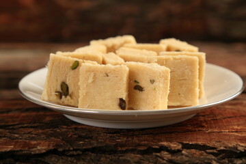 Delicious traditional Indian sweets - son papdi 