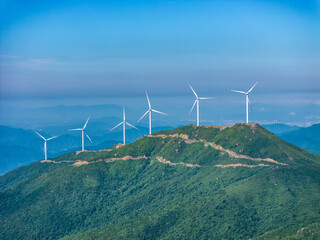 wind turbines in the mountains