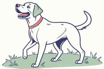 Canine Silhouette – Vector Dog on White