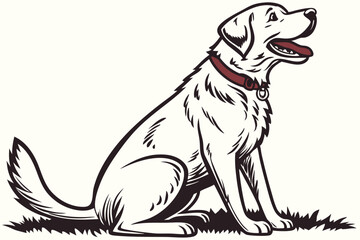 Dog illustration labrador drawing vector
