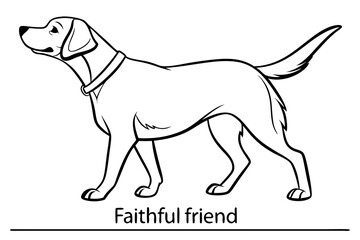 Faithful Friend – Dog Outline Clipart
