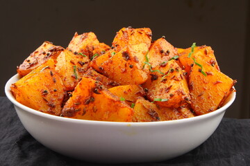 Homemade delicious Punjabi style aloo masala,  potato curry.