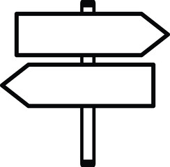 Fototapeta premium Blank directional signpost with two arrows pointing in opposite directions on a white background