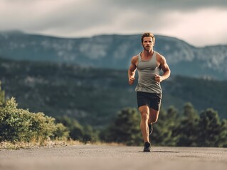 Obraz premium Man running outdoors