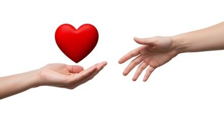 Giving and Receiving A Heartfelt Image of Compassion and Care, symbolic World Mental Health Day