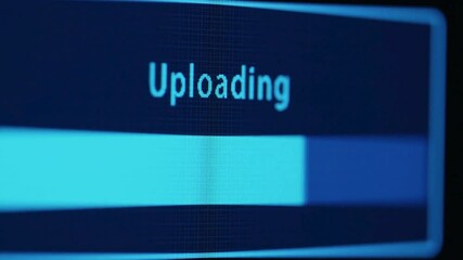 upload button, upload text, upload, digital showing file upload status, upload process, 100% completion, footage, 4k footage, videos, video clip, slow motion, video wallpaper, animation, 4k - Powered by Adobe