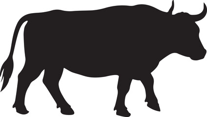 Ox silhouette, cow silhouette vector, cow icon, vector illustration