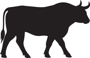 Ox silhouette, cow silhouette vector, cow icon, vector illustration