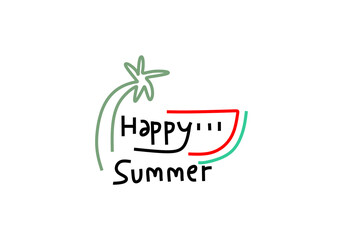 abstract illustrations, each depicting a unique aspect of summer and tropical themes.