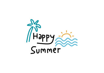 abstract illustrations, each depicting a unique aspect of summer and tropical themes.