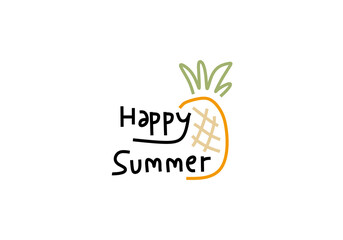 abstract illustrations, each depicting a unique aspect of summer and tropical themes.