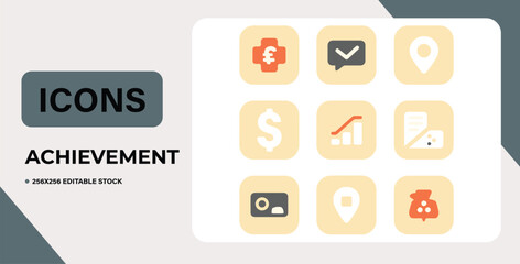 Finance and Business Icons in a Grid