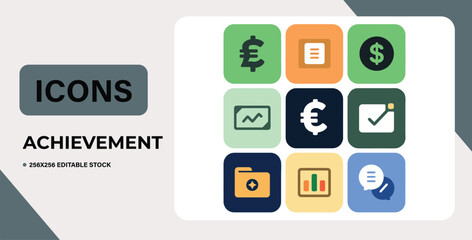 Finance and Business Icons in a Grid