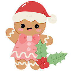 Cute Cookie gingerbread cartoon illustration cute Christmas cookie