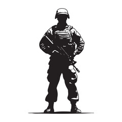Fototapeta premium Male army soldier silhouette