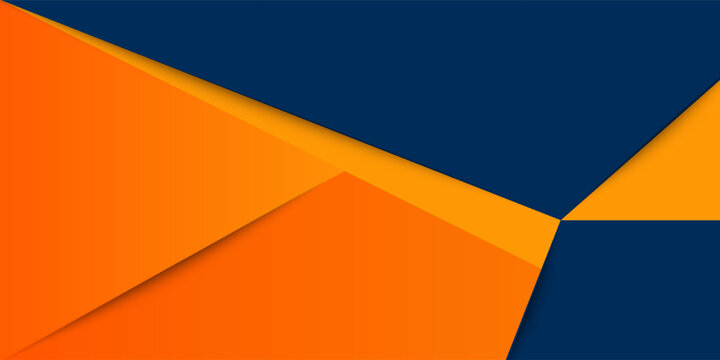 Abstract geometric dark blue and orange square theme overlap background for graphic design.