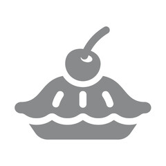 Cherry pie vector icon. Traditional American diner and bakery cherry pastry.