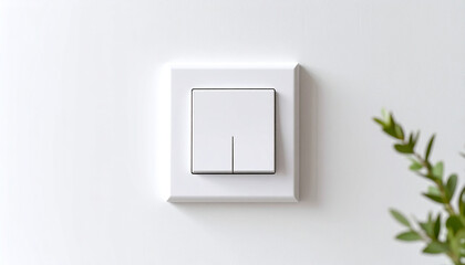Close-Up of Wall Light Switch on White Background