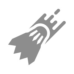 Fast shuttlecock with speed marks vector icon. Badminton shuttle flying in the air.