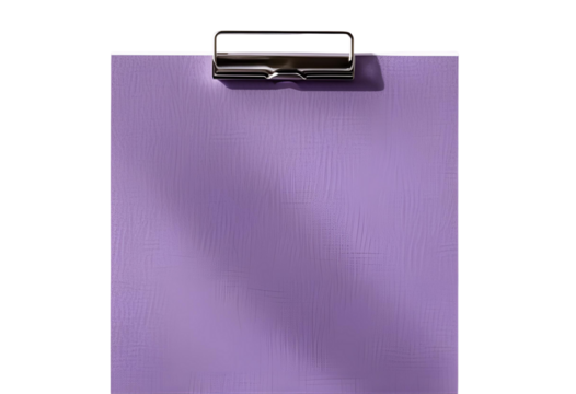 Blank purple note paper with metal clip for creative display. - Powered by Adobe