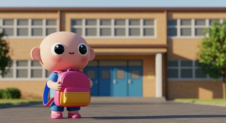 Cute student heading back to school