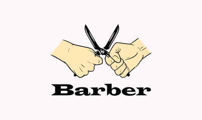 Barber, Hair cut, Salon logo Design