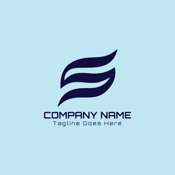 Abstract Letter S Logo, Dark Blue S letter, Wave style, Flat Vector Logo Design Template, Usable for Business and Branding Logos.