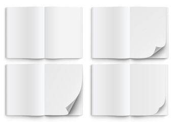 Realistic book pages and turning pages