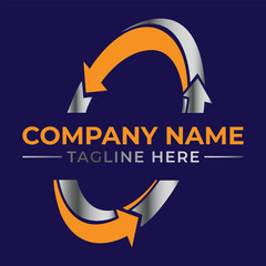 Dynamic Logo Design Featuring Arrows in a Circular Motion for a Modern and Innovative Company