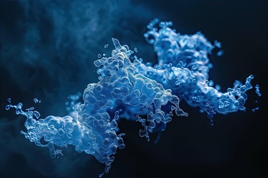 D enzyme interacting with substrate, molecular biology close-up render