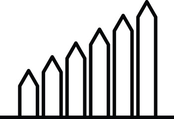 Abstract representation of increasing building heights or a growth chart with a simple minimalist design