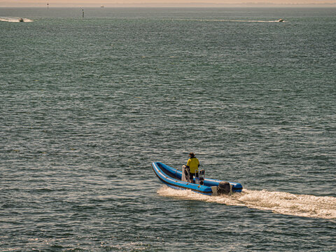 VSR Coach Boat Speeding Over Dapples Seas