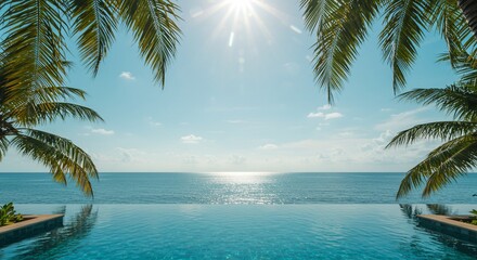 Serene Tropical Poolside Paradise View